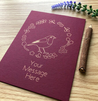 Personalised Robin Bird Nest Gold Foil Card, 3 of 12