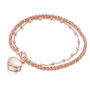 Rope Chain Heart Urn Ashes Bracelet Rose Gold Plate, thumbnail 1 of 7