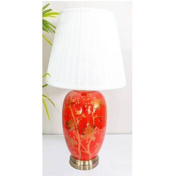 Red Gold Floral Pattern Oriental Ceramic Porcelain, 8 of 8