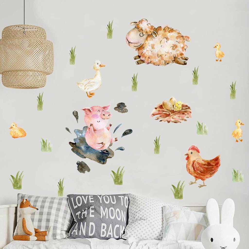 Farm Animal Wall Stickers, Animal Wall Mural By Little London Co Gifts