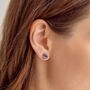 Amethyst And Pink Tourmaline Stud Earrings In Silver And Gold, thumbnail 5 of 12