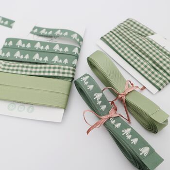 Festive Forest Green, Modern Tree Ribbon Collection, 2 of 8