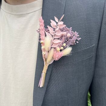 Pastel Dried Flower Buttonhole, 4 of 5