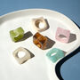 Chunky Square Colourful Resin Ring, thumbnail 1 of 8