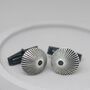 Sterling Silver And Black Cufflinks With Sunburst Motif, thumbnail 12 of 12