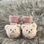 Taupe Ribbed Teddy Bear Baby Socks, thumbnail 5 of 7