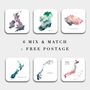 Mix And Match Six Watercolour Map Coasters, thumbnail 10 of 11