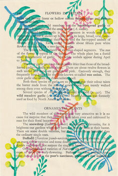 Folium Wood Block Print Vintage Book Page, 3 of 7