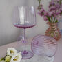 Lilac Handblown Ripple Wine Glass, thumbnail 2 of 2