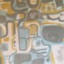 Cubist Jigsaw Wallpaper Powder Blue / Ochre, thumbnail 4 of 7