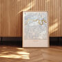 Personalised Map Print With Gold Leaf, thumbnail 7 of 8