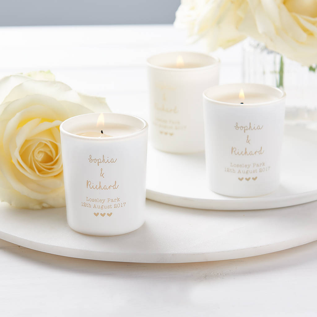 personalised wedding favour votive candle by illumer ...