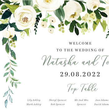 Green Table Plan With Foliage And Eucalyptus, 3 of 4