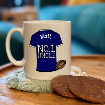 No.One Relative Personalised Rugby Shirt Mug, 3 of 7