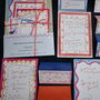 Recycled Wiggly Line Menu And Place Card Set, thumbnail 6 of 12