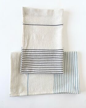 White Striped Cotton Tea Towel, 2 of 7
