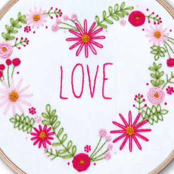 Floral Love Heart Embroidery Kit, 4 of 8