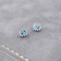 Natural Swiss Blue Topaz Crystal Stud Earrings, thumbnail 1 of 11
