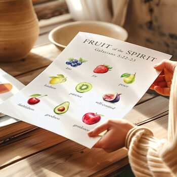 Christian Bible Verse Wall Poster Of The Fruit Of The Spirit, 2 of 6