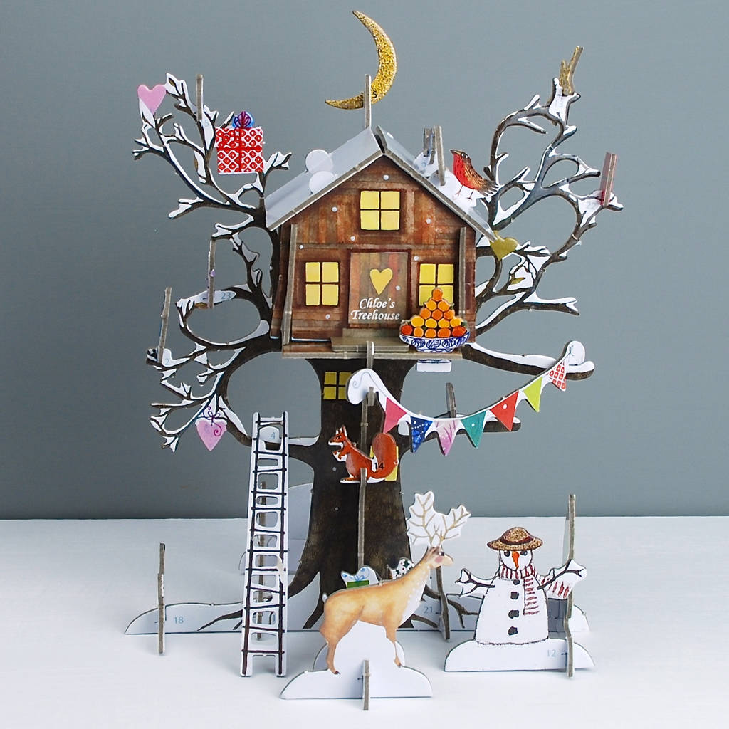 personalised festive treehouse advent calendar by penelopetom