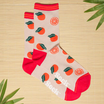 Women's Bamboo Socks Fruit Oranges, 2 of 6