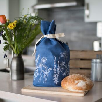 Garden Flowers Linen Bread Bag, 9 of 12