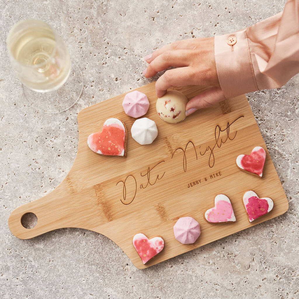 Personalised Date Night Wooden Serving Board, 1 of 2