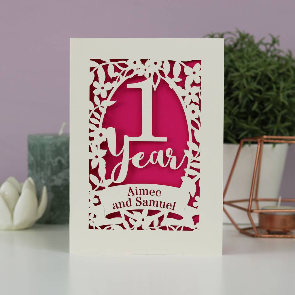 Papercut One Year Paper Anniversary Card In Cream By Pogofandango ...