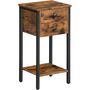 Tall Bedside Table Slim Side Table With Two Drawers, thumbnail 9 of 10