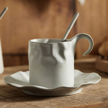 Leafy – Artistic Ceramic Cup And Saucer Set, 3 of 4