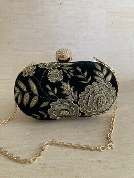 Green Velvet Clutch Bag, 5 of 9