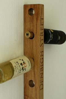 Wooden Wall Mounted Engraved Wine Rack, 7 of 12