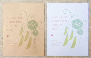 10 ‘Sweet Pea’ Baby Shower Seed Packet Favours, 3 of 6