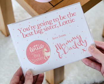 Personalised New Sister Card And Badge, 2 of 5