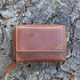 Women's Luxury Oiled Leather Small Trifold Purse Rfid Protected Personsalised, thumbnail 1 of 6