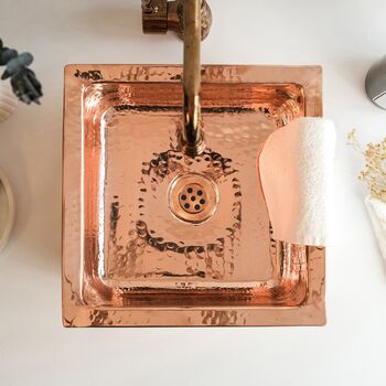 Solid Dark Copper Undermount Kitchen And Bathroom Sink, Suitable As Vessel Or Undermount, 7 of 9