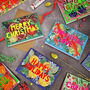 Neon Food Papercut Christmas Card Eight Pack, thumbnail 1 of 9