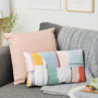Pastel Print Modern Patchwork Scatter Cushion, thumbnail 1 of 2