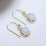 Gold Plated Moonstone Oval Earrings, thumbnail 4 of 7