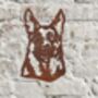 Metal Dog In Ring Garden Sculpture Wall Art, thumbnail 2 of 10