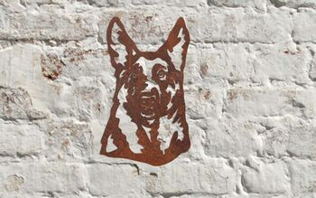 Metal Dog In Ring Garden Sculpture Wall Art, 2 of 10