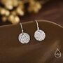Sterling Silver Hammered Disks Dangle Drop Earrings, thumbnail 1 of 11
