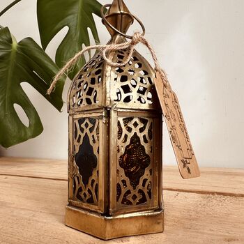 Moroccan Style Gold Glass Lantern T Light Holder, 11 of 12