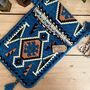 Handmade Azure Blue Kilim Weave Shoulder Bag Boho, thumbnail 2 of 8