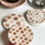 Geometric Patterned Tile Round Ceramic Coaster Set, thumbnail 5 of 8