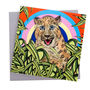 Rainbow Amur Leopard Greetings Card, thumbnail 1 of 2
