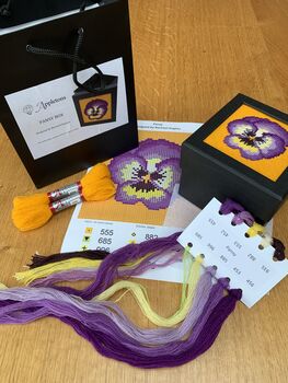 Pansy Stitch Your Own Box Tapestry Kit, 5 of 7