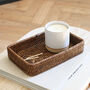 Marbury Brown Rectangular Rattan Decorative Tray, thumbnail 1 of 3