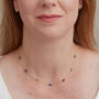Ruby, Emerald And Sapphire Chain Short Necklace, thumbnail 2 of 7