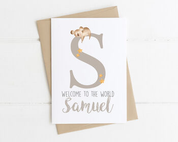 Personalised New Baby Card Sleeping Animals, 2 of 4